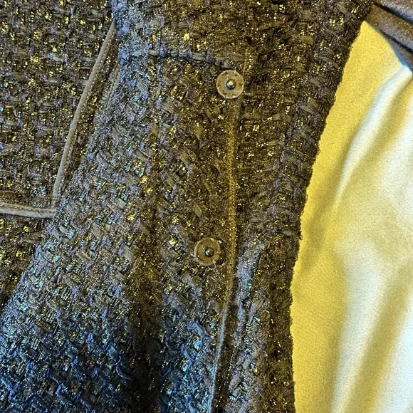 Couture Tweed Blazer | Marni | Black and Navy Metallic - Picture 5 of 10